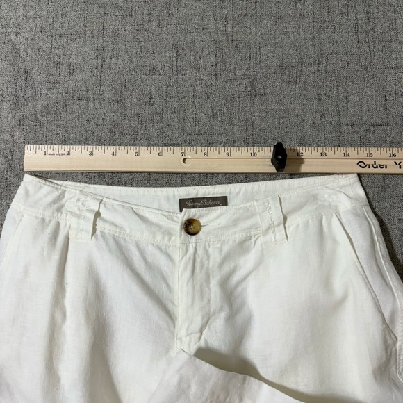 Tommy Bahama Pant Women 2 Cream Linen Blend Cargo Satin Lined Beach Travel - Picture 5 of 10